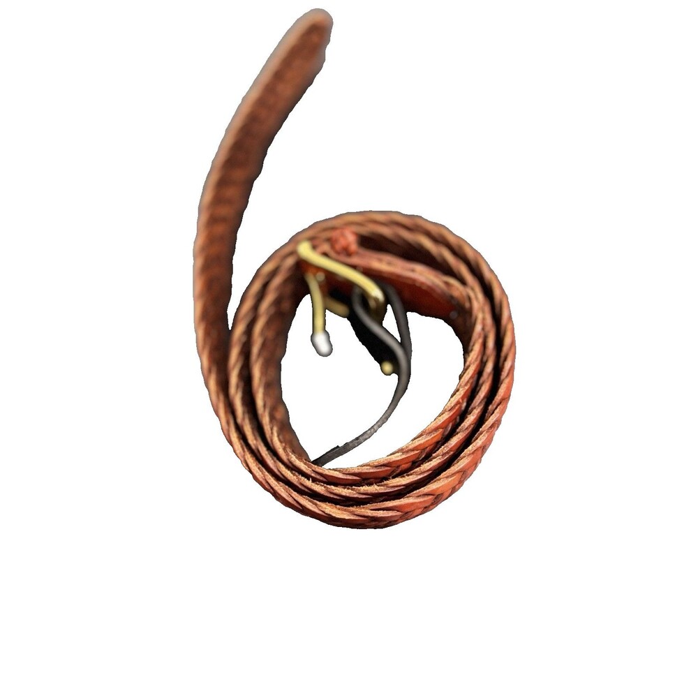 Polo Ralph Lauren Mens Tan Leather Belt 40 Braided NWT - Picture 3 of 13